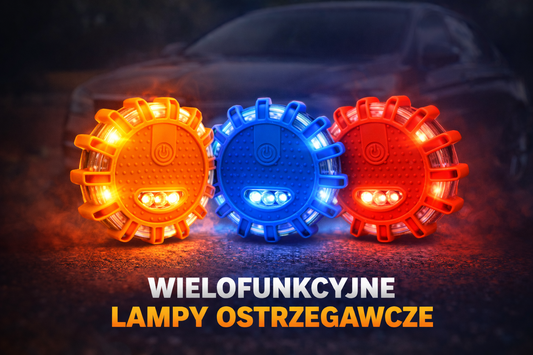 3 flary - pomarańczowa, niebieska, czerwona